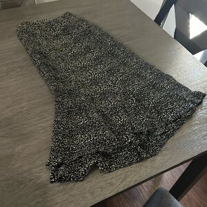 Style & Co. Black and Green White Asymmetrical Skirt